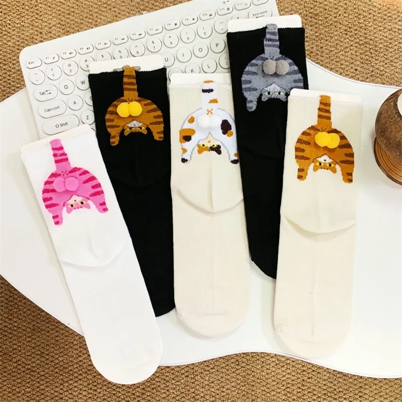 chaussettes de chat drôles coréennes avec boule chaussettes en coton pour femmes chaussettes douces respirantes créatives fille femmes chaussettes cadeaux pour les amoureux des chats chaussettes de chat drôles coréennes avec boule chaussettes en coton pour femmes chaussettes douces respirantes créatives fille femmes chaussettes cadeaux pour les amoureux des chats