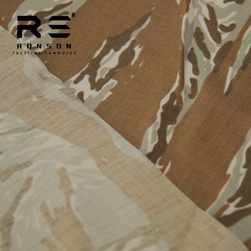 tissu ripstop 50% nylon 50% coton, bande de tigre, tissu tactique de camouflage désert/bleu, pour uniforme, en stock, offre spéciale tissu ripstop 50% nylon 50% coton, bande de tigre, tissu tactique de camouflage désert/bleu, pour uniforme, en stock, offre spéciale