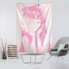 tapisserie murale suspendue de dessin animé d'horreur japonais, tapiz mystérieux, illustration d'horreur de dessin animé, décoration de salle d'art kawaii pour la maison