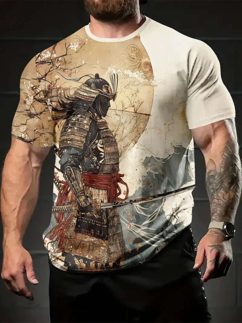 Harajuku samouraï T-Shirt pour hommes 2025 nouvelle mode décontracté hommes T-Shirt à manches courtes été Anime japonais 3d imprimé Y2k hauts Harajuku samouraï T-Shirt pour hommes 2025 nouvelle mode décontracté hommes T-Shirt à manches courtes été Anime japonais 3d imprimé Y2k hauts