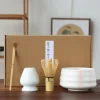 service à thé matcha fait à la main, facile à nettoyer, kit de support à outils, filles, fouet, cuillère, cadeau de cérémonie, accessoires traditionnels japonais, 4 pièces/ensemble