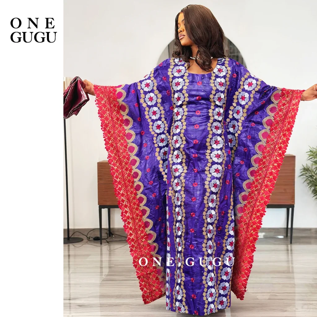 Violet nigérian Bazin Riche Dashiki Boubou robe de soirée grande taille robe de mariée traditionnelle africaine brocart bassin Boubou