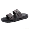 sandales d'été pour hommes, chaussures d'extérieur décontractées, pantoufles d'intérieur noires, tongs, grande taille 46, collection 2022