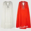robe de soirée formelle personnalisée de style moderne, col rond, ligne a, perles, glands, sur mesure, pour vinc, bal