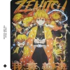 t shirt manches courtes pour homme, anime kimetsu no yaiba, vintage, délavé, kamado tanjirou, respzed, giyuu akatro nezuko