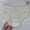 slip japonais élastique et sexy, sous vêtements en dentelle transparente, culotte à volants avec nœud, mignon, doux, lolita, pantalon confortable, lingerie, pur désir