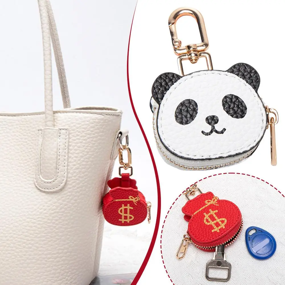 Porte-monnaie Panda mignon, joli sac d’argent rouge à breloques avec porte-clés pour femmes, Mini portefeuille pour pièces de monnaie, sac à main accessoire Porte-monnaie Panda mignon, joli sac d’argent rouge à breloques avec porte-clés pour femmes, Mini portefeuille pour pièces de monnaie, sac à main accessoire
