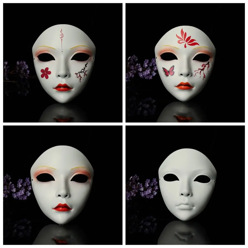 masque de geisha de cosplay complet créatif, masque de cosplay hanfu effrayant à fleurs, mascarade drôle, masque japonais, spectacle de jouets masque de geisha de cosplay complet créatif, masque de cosplay hanfu effrayant à fleurs, mascarade drôle, masque japonais, spectacle de jouets