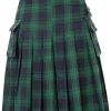 kilt tartan traditionnel écossais des highlands pour hommes 100% jins katun kilt hibrida, kotak modern lipit tartan montant jalon pria kilt