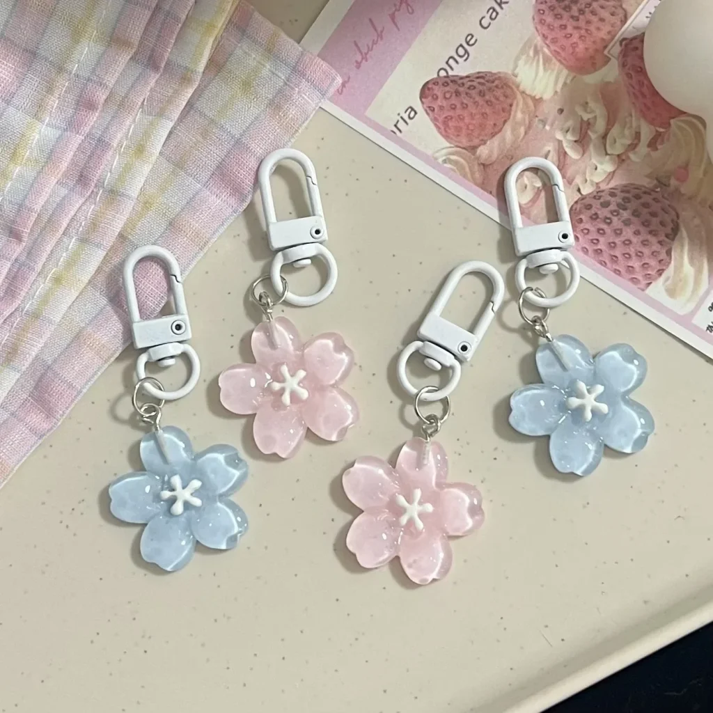 Porte-clés pendentif fleur et beurre translucide romantique, clé Sakura simulée, résine JONone Blossom Jelly Porte-clés pendentif fleur et beurre translucide romantique, clé Sakura simulée, résine JONone Blossom Jelly