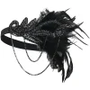 Accessoires de bandeau en cristal, accessoires de cheveux de fête de mascarade, bandeau de Style coréen, couvre-chef en plumes, cheveux à paillettes