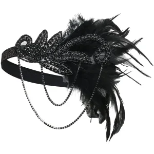 Accessoires de bandeau en cristal, accessoires de cheveux de fête de mascarade, bandeau de Style coréen, couvre-chef en plumes, cheveux à paillettes