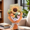bouquet de fleurs au crochet fait à la main, bouquet de fleurs éternelles pour remise de diplôme, anniversaire, fête des mères, cadeau de saint valentin