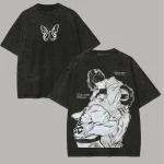 Manga Demon Slayer T-shirt Akaza Koyuki graphique lavé surdimensionné Y2k T-shirt à manches courtes coton doux t-shirts hommes femmes vêtements