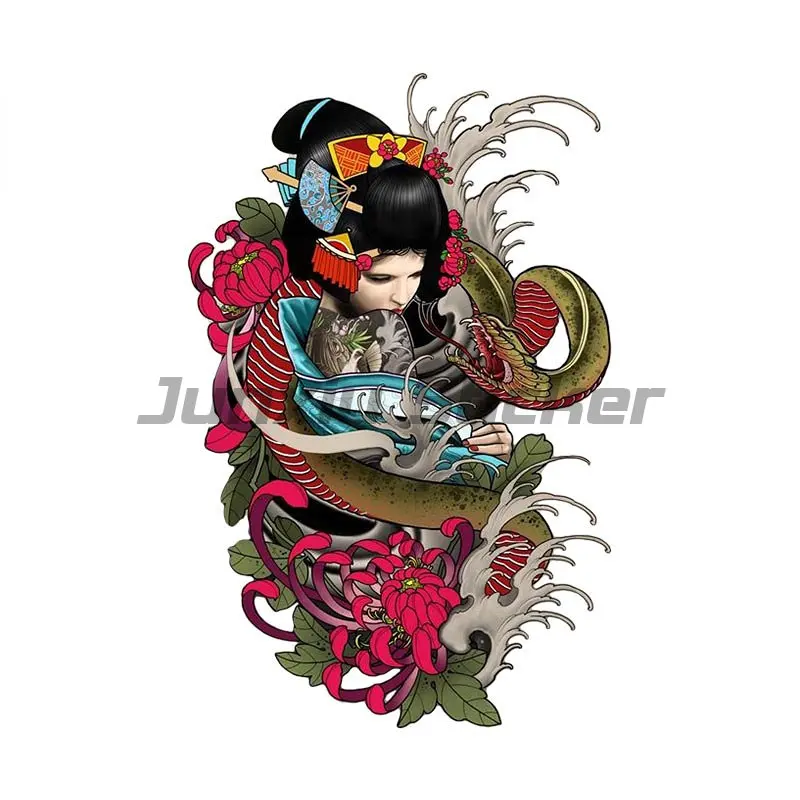 autocollants geisha japonais pour voiture, kayak, moto, drôle, étanche, coffre de moto, ordinateur portable, accessoires de voiture autocollants geisha japonais pour voiture, kayak, moto, drôle, étanche, coffre de moto, ordinateur portable, accessoires de voiture