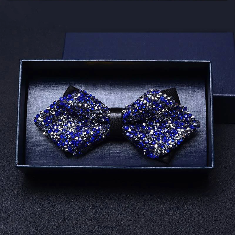 cravates à nœud en strass pour hommes, exquises, à paillettes pré attachées, élégantes, pour bal de mariage, accessoires de smoking, cadeaux cravates à nœud en strass pour hommes, exquises, à paillettes pré attachées, élégantes, pour bal de mariage, accessoires de smoking, cadeaux