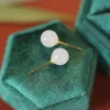 panjbj boucles d'oreilles rondes en argent sterling 925 pour femme et fille, bijoux de luxe vintage, cadeau de banquet, livraison directe
