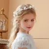 bandeau de sauna Élégant avec perles imitées, coiffe de cheveux, couronne de fleurs, guirxiété de mariée, cerceau de tête, bijoux de mariage pour femme