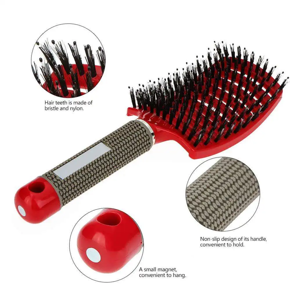 brosse à cheveux en nylon pour femmes, poignées de peigne, poils de pêche, support de massage, coiffure bouclée, outils de coiffure de salon brosse à cheveux en nylon pour femmes, poignées de peigne, poils de pêche, support de massage, coiffure bouclée, outils de coiffure de salon