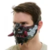 masque japonais demi visage pour halloween, masque de fête du diable maléfique, jouet démon samouraï, mascarade, accessoires de fête