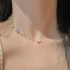 collier en alliage de style coréen, résine douce, collier de perles esthétiques, perles colorées, ras du cou pour fille, bijoux à la mode