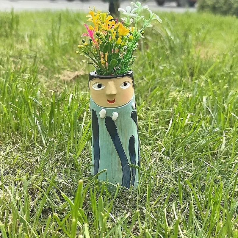 vase artistique en résine avec visage bohème fabriqué à la main ornement d'accent de décoration pour la maison vase artistique en résine avec visage bohème fabriqué à la main ornement d'accent de décoration pour la maison