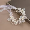 bandeau élégant pour filles, imitation de perles, coiffure pour bébés filles, couronne de fleurs, guirlande de mariée, cerceau de tête, bandeaux de mariage