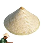 Chapeau de soleil en bambou de style chinois, chapeau de soleil en paille de bambou avec cordon de serrage réglable, casquette de pêche à large bord en maille respirante Chapeau de soleil en bambou de style chinois, chapeau de soleil en paille de bambou avec cordon de serrage réglable, casquette de pêche à large bord en maille respirante