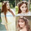 652f boho flower hair garland crown band band avec ruban fashion femmes floral couronne cheveux pour les photos fête