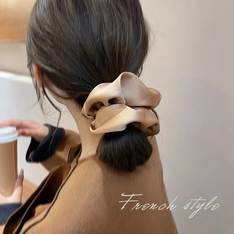 femme coréenne grand élégant soie élastiques bandeau de cheveux filles couleur unie chouchous cheveux cravates dames queue de cheval tenir cheveux accessoires femme coréenne grand élégant soie élastiques bandeau de cheveux filles couleur unie chouchous cheveux cravates dames queue de cheval tenir cheveux accessoires