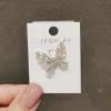 Broches papillon en métal anti-absorbe ouissement pour femmes, épinglette, épingles à vêtements partenaires, pull, manteau, accessoires vestisens