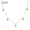ZAKOL mode coréenne feuille goutte d’eau colliers ras du cou pour les femmes AAA cubique zircone chaîne mince collier bijoux ZAKOL mode coréenne feuille goutte d’eau colliers ras du cou pour les femmes AAA cubique zircone chaîne mince collier bijoux