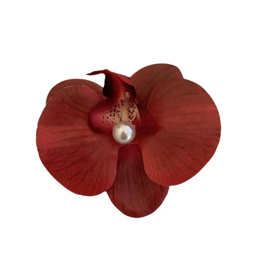 Pince à cheveux en tissu fleur orchidée papillon Style coréen orchidée fleur épingle à cheveux bord de mer vacances chapeaux perle fille pince à cheveux femmes Pince à cheveux en tissu fleur orchidée papillon Style coréen orchidée fleur épingle à cheveux bord de mer vacances chapeaux perle fille pince à cheveux femmes