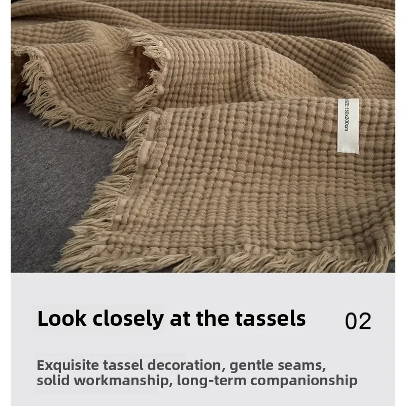 la couverture d'été de style japonais est légère et respirante en fil à six couches pour une sieste décontractée, facile à transporter la couverture d'été de style japonais est légère et respirante en fil à six couches pour une sieste décontractée, facile à transporter