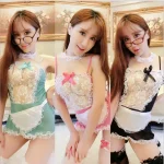 Sous-vêtements de jeu de rôle japonais pour femmes, tablier français, robe de femme de chambre, tenue sexy, ensemble cosplay, uniforme de jeu de rôle sexuel Lolita