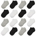 16 paires de chaussettes basses pour tout-petits, chaussettes d&rsquo;école pour garçons et filles de 1 à 13 ans