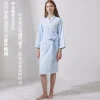 salon de beauté hôtel pur coton mince gaufre style peignoir hommes et femmes longue absorbant toutes saisons universelle grande taille robe