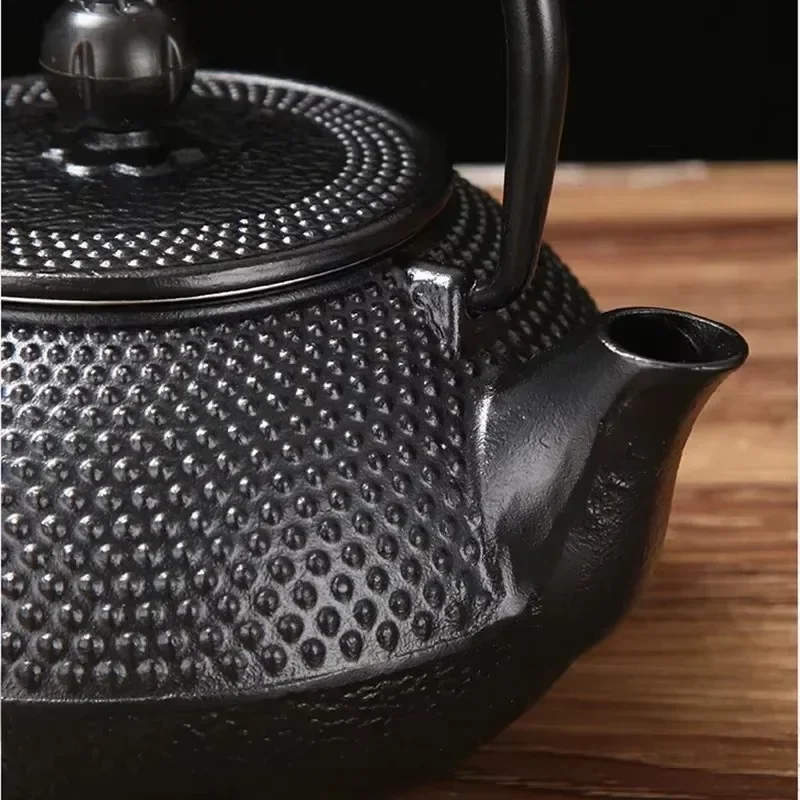 théière en fer faite à la main, bouilloire à thé de style japonais moulé antique pour l'eau bouillante, ensemble d'accessoires, poêle à charbon de bois, service de thé de cuisine théière en fer faite à la main, bouilloire à thé de style japonais moulé antique pour l'eau bouillante, ensemble d'accessoires, poêle à charbon de bois, service de thé de cuisine