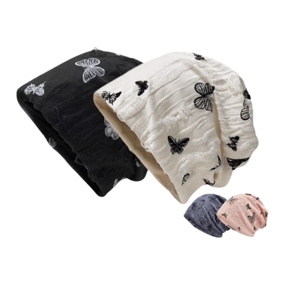 harajuku trous papillon imprimé bonnets style coréen haute qualité tricoté chapeau mince chaud cheveux casquettes femme harajuku trous papillon imprimé bonnets style coréen haute qualité tricoté chapeau mince chaud cheveux casquettes femme