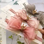 Princesse couronne arc bandeau pour fille rose nœud papillon doux bébé nouveau-né bandeaux enfants cheveux accessoires coréen chapeaux