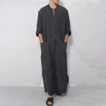 Jubba Thobe – caftan arabe pour hommes, en lin et coton, couleur unie, manches courtes, à capuche, Robes musulmanes, dubaï, moyen-orient, vêtements Abaya pour hommes Jubba Thobe – caftan arabe pour hommes, en lin et coton, couleur unie, manches courtes, à capuche, Robes musulmanes, dubaï, moyen-orient, vêtements Abaya pour hommes