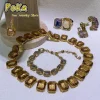 Ensemble de bijoux Caramel marron de haute qualité, marque de luxe, pendentif exquis en cristal, collier, Bracelet, cadeau de fête pour femmes, nouvelle collection