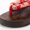 geta – sabots traditionnels japonais à fond plat unisexe en bois paulownia pour hommes et femmes, chaussures de cosplay ninja, tongs d'été