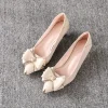 dames chaussures d'été chaussures pour femmes 2025 stilito bout pointu talon bas élégant avec nœud remise chaussure confortable vacances 39