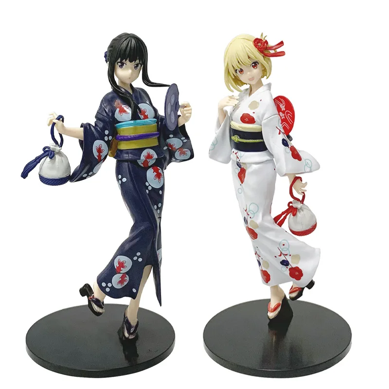 lycoris recul yukata tenue figurines: nishikigi chisato, inoue takina anime fille figurines d'exposition japonais kimono modèle jouet cadeau lycoris recul yukata tenue figurines: nishikigi chisato, inoue takina anime fille figurines d'exposition japonais kimono modèle jouet cadeau