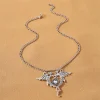 collier pendentif dragon en métal ethnique pour femme, bijoux de festival, cadeaux de fête pour filles