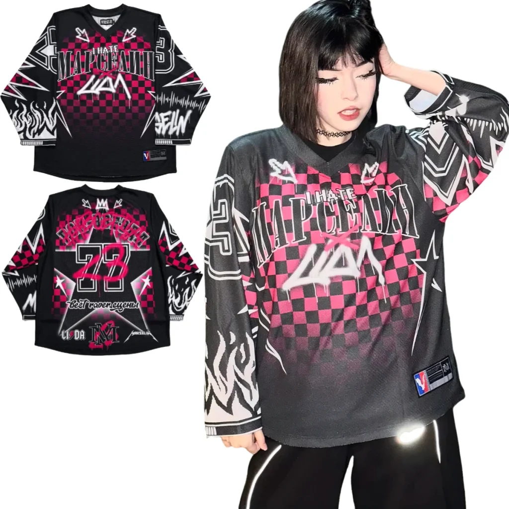 Harajuku Hip Hop Maillot De Baseball Décontracté Haut Décontracté Surdimensionné Y2k mар yaoлин Maillot Manches Longues Streetwear Rock T-shirt Harajuku Hip Hop Maillot De Baseball Décontracté Haut Décontracté Surdimensionné Y2k mар yaoлин Maillot Manches Longues Streetwear Rock T-shirt