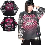 Harajuku Hip Hop Maillot De Baseball Décontracté Haut Décontracté Surdimensionné Y2k mар yaoлин Maillot Manches Longues Streetwear Rock T-shirt