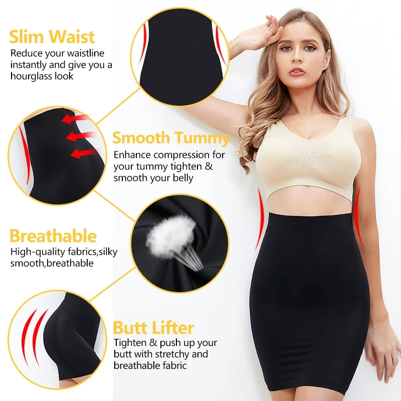 demi slips pour femmes, sous jupe taille haute, jupe sans couture, vêtements modelants, contrôle du ventre, modelant le corps, sous vêtements amincissants demi slips pour femmes, sous jupe taille haute, jupe sans couture, vêtements modelants, contrôle du ventre, modelant le corps, sous vêtements amincissants