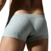sous vêtements plats pour hommes, en coton synthétique, haute élasticité, surélevés, décoration de boutons, coupe slim confortable, couleur unie